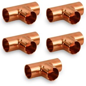 DDUF0012-5 Tee Copper Fittings With Sweat Ends, 1/2