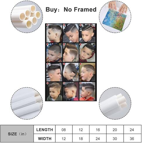 Modern Barber Shop Poster Salon Hair Cut Poster Laminated Men's Hairstyles Poster Painting Canvas Wall Posters Art Picture Print Modern Family Decor Posters 12x18inch(30x45cm) in Saudi Arabia