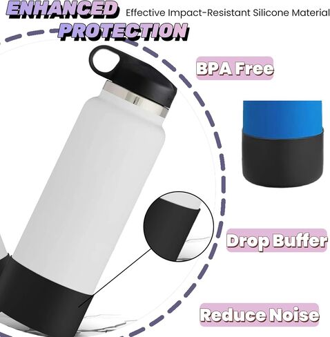 حذاء سيليكون عالمي لزجاجة مياه FreeSip Twist، 24oz - غلاف واقي مضاد للانزلاق باللون الأسود، واقي سفلي متين لـ FreeSip Twist in Saudi Arabia