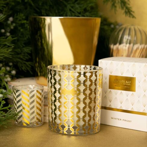Archipelago Botanicals Winter Frost Gift Box Candle, White Birch and Winter Greens, Premium Wax and Double Wicks, Burns 60 Hours (10 oz) in Saudi Arabia