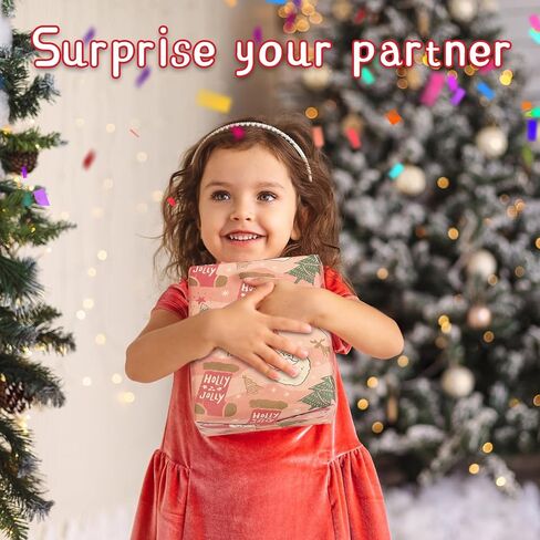 Kids Christmas Wrapping Paper Sheets,Children Christmas Gift Wrapping Paper Christmas Gift Wrap Set with Sticker Ribbon,XMAS Gift Wrap Christmas Rapping Paper with Red Green Deer Tree Santa Design,XMAS Wrapping Paper for Present Wrapping Paper,Christmas P in Kuwait