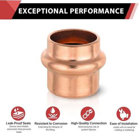 (Pack of 10) EFIELD 1/2-inch Copper Press Fit End Cap (Plug) Plumbing Fittings, LBP Design in Kuwait