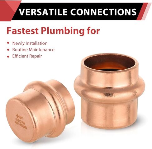 (Pack of 10) EFIELD 1/2-inch Copper Press Fit End Cap (Plug) Plumbing Fittings, LBP Design in Kuwait