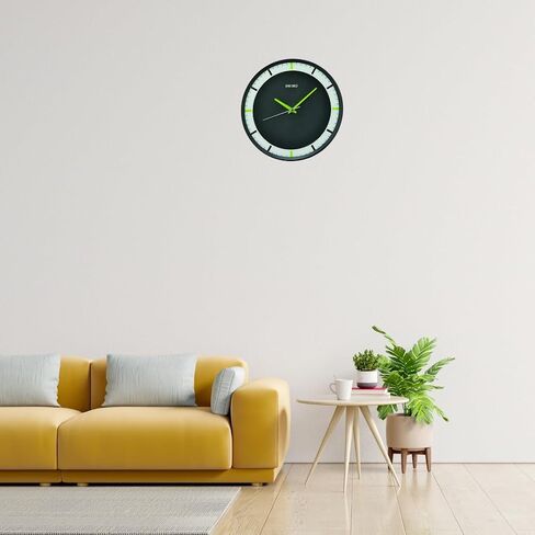 SEIKO 12 Inch Mari Art Deco Wall Clock, Matte Black in Saudi Arabia