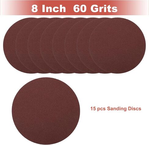 ACROPIX 8 Inch Sanding Discs Round Hook and Loop Sandpaper 40 Grits - 15 PCS in Saudi Arabia