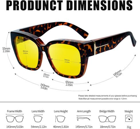 KANASTAL Polarized Fit Over Glasses Sunglasses for Women Square Wrap Around Sun Glasses UV Protection in Saudi Arabia