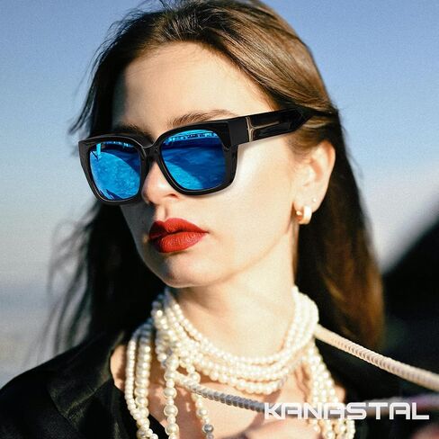 KANASTAL Polarized Fit Over Glasses Sunglasses for Women Square Wrap Around Sun Glasses UV Protection in Saudi Arabia