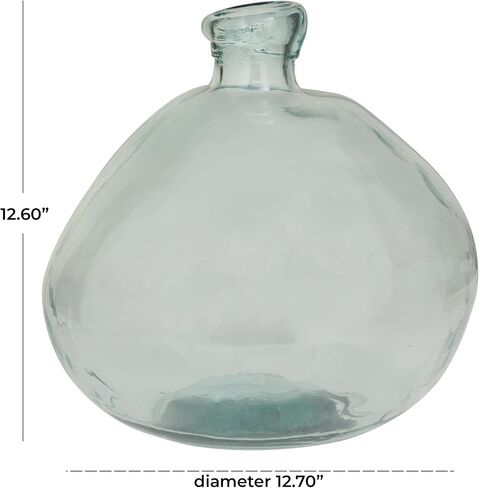 Deco 79 Recycled Glass Handmade Decorative Vase Spanish Centerpiece Vase, Flower Vase for Home Decoration 13" x 13" x 13", Blue in Saudi Arabia