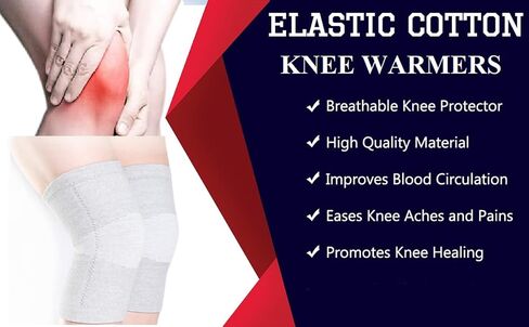 Thermal Knee Warmer with Warm Lining Stretch Knit Arthritic Knee Sleeves Night Sleep Knee Wrap Pad Brace Support Band in Kuwait