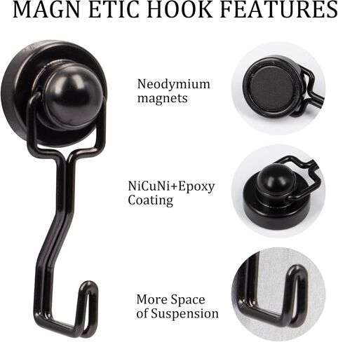 Heavy Duty Magnet Hooks for Cruise Cabin,Perfect Useful Strong Magnetic Ceiling Hooks,Magnetic Hanger for Cabins,Fridge,Grill(Pack of 10) in Saudi Arabia
