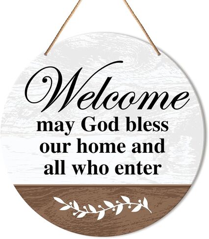 Muktoujaumai Funny Welcome Sign Front Door Decor, Home Door Round Hanging Sign Decor Farmhouse Wall Decorations Wood Sign for Porch, Outside, If You Hear Me Yelling Just Know in Saudi Arabia