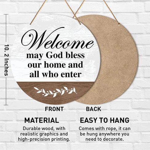 Muktoujaumai Funny Welcome Sign Front Door Decor, Home Door Round Hanging Sign Decor Farmhouse Wall Decorations Wood Sign for Porch, Outside, If You Hear Me Yelling Just Know in Saudi Arabia