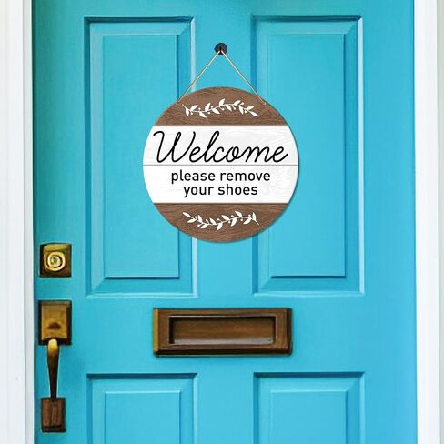 Muktoujaumai Funny Welcome Sign Front Door Decor, Home Door Round Hanging Sign Decor Farmhouse Wall Decorations Wood Sign for Porch, Outside, If You Hear Me Yelling Just Know in Saudi Arabia