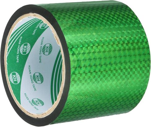 شريط uxcell Washi Prism مقاس 2.8 بوصة × 55 ياردة شريط عاكس معدني ثلاثي الأبعاد لتغليف وتزيين العطلات، DIY والحرف الفنية (أخضر) in Saudi Arabia