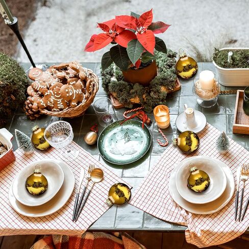 24 قطعة من زخارف كرات عيد الميلاد الزجاجية مقاس 2.4 بوصة/ 60 مم لشجرة عيد الميلاد النحاسية لعيد الميلاد المعلقة من الزجاج لأشجار عيد الميلاد، وحفلات الزفاف، وديكور العطلات (أحمر) in Kuwait