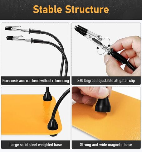 Helping Hands Soldering Station with 80cm 6X Magnifying Glass, 4 Flexible Arms Solder Helping Hands Magnifier and Third Hand Soldering Tool for Electronic Repair Soldering Jewelry Crafts in Saudi Arabia