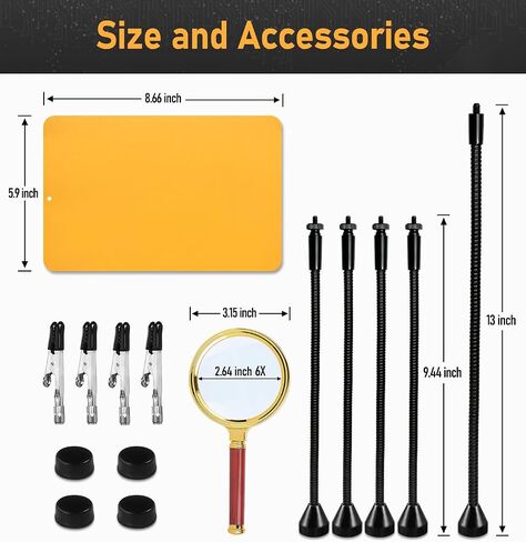Helping Hands Soldering Station with 80cm 6X Magnifying Glass, 4 Flexible Arms Solder Helping Hands Magnifier and Third Hand Soldering Tool for Electronic Repair Soldering Jewelry Crafts in Saudi Arabia