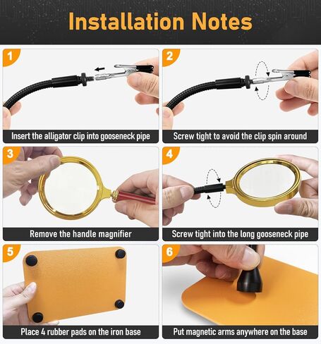 Helping Hands Soldering Station with 80cm 6X Magnifying Glass, 4 Flexible Arms Solder Helping Hands Magnifier and Third Hand Soldering Tool for Electronic Repair Soldering Jewelry Crafts in Saudi Arabia