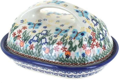 Blue Rose Polish Pottery Garden of Blue Butter Dish in Kuwait