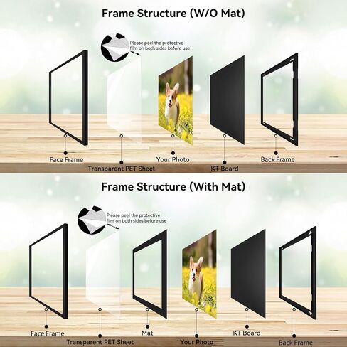 12x12 Picture Tiles | Mix Tiles Picture Frames Stick on Wall | Photo Tiles Peel and Stick Picture Frames as Gallery Wall Frame Set (Black - 9 Pcs) in Saudi Arabia