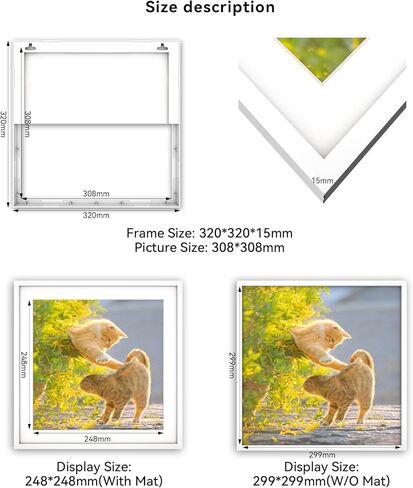 بلاط صور مقاس 12 × 12 | إطارات صور من البلاط المختلط تلتصق على الحائط | إطارات صور قابلة للتقشير واللصق كإطار حائط للمعرض (أسود - 9 قطع) in Kuwait