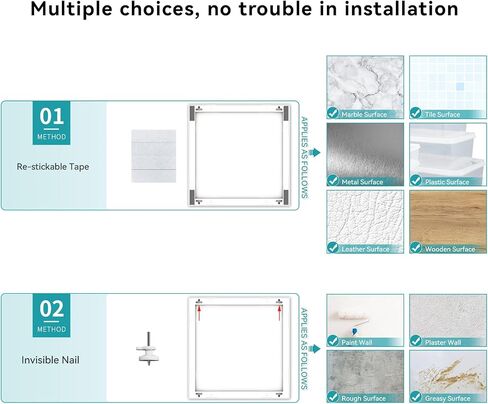بلاط صور مقاس 12 × 12 | إطارات صور من البلاط المختلط تلتصق على الحائط | إطارات صور قابلة للتقشير واللصق كإطار حائط للمعرض (أسود - 9 قطع) in Kuwait