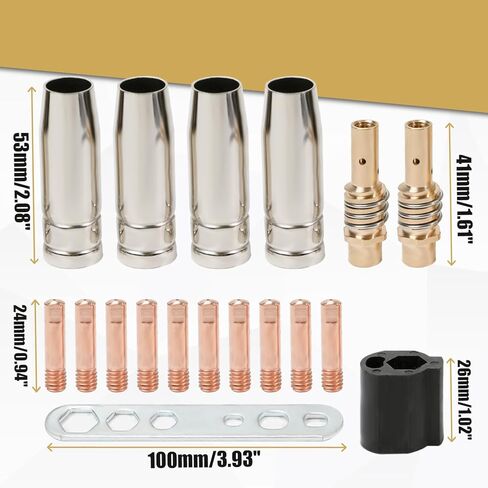 Flexible Mig Welding Neck, 360 Flexible Mig Gun Extension, 030 Inch 0.8mm M6 Nozzle Holder Diffuser and Guard and Torch Neck for MB15 15AK Flexible Mig Extension in Kuwait