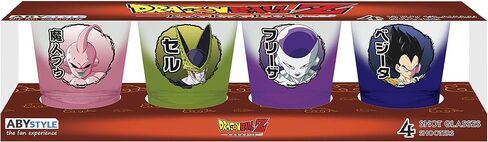 ABYSTYLE Dragon Ball Z Kakarot Villans 4 Shot Glasses 1.5 Oz. Featuring Buu, Cell, Frieza, and Vegeta DBZ Anime Manga Drinkware Home Essentials Gift in Saudi Arabia