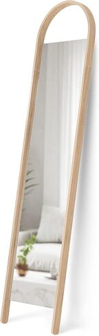 Umbra Bellwood 17.7 x 77 Inch Soft-Arched Frame Renewable Wood Leaning Mirror with Anti-Tip Hardware (Natural) in Saudi Arabia