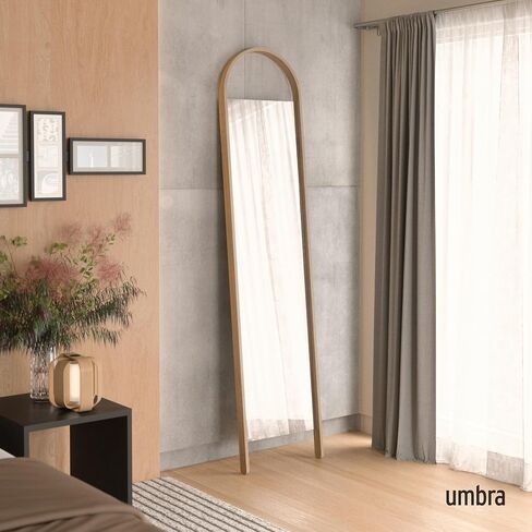 Umbra Bellwood 17.7 x 77 Inch Soft-Arched Frame Renewable Wood Leaning Mirror with Anti-Tip Hardware (Natural) in Saudi Arabia