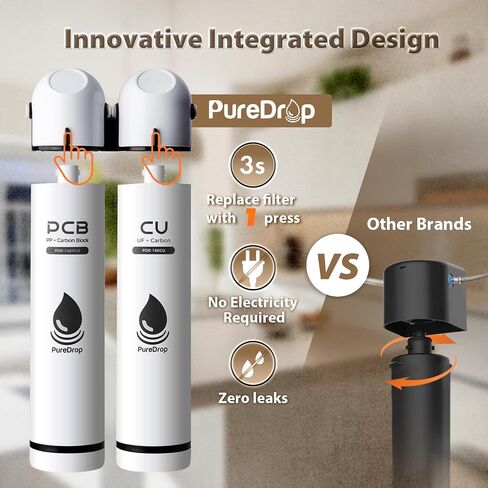 PDR-16KPCB Under Sink Water Filter, High Capacity Under Sink Composite Filtration System, Reduces Chlorine, Bad Taste & Odor, 16K Gallons in Saudi Arabia