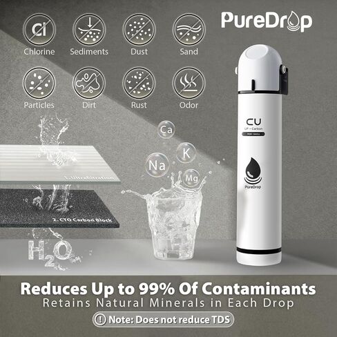 PDR-16KPCB Under Sink Water Filter, High Capacity Under Sink Composite Filtration System, Reduces Chlorine, Bad Taste & Odor, 16K Gallons in Saudi Arabia