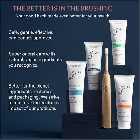 Better & Better Purity Toothpaste | Fluoride Free, SLS Free Toothpaste for Sensitive Brushers | 1 CT Mini Tube | Fresh Breath with Organic Mints | Natural, Vegan, Whitening Toothpaste to Remove Plaque in Kuwait