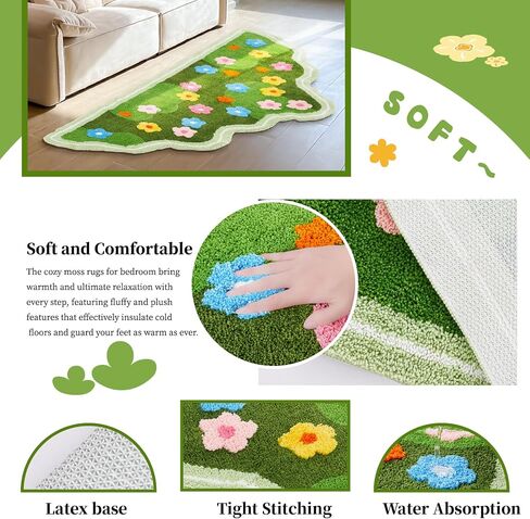Moss Rug, Cute Moss Carpet, Washable and Soft Moss Rugs for Bedroom, Absorbent and Non-Slip Moss Bathroom Rug for Bedroom, Living Room, Bathroom in Saudi Arabia