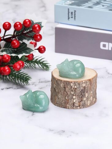 CrystalTears Tiger Eye Healing Crystal Cat Figurine Carved Crystal Gemstone Sleeping Cat Statue Lucky Cute Stone Cat for Home Office Desk Meditation Decor Cat Gifts for Women Men Christmas in Saudi Arabia
