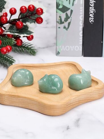 CrystalTears Tiger Eye Healing Crystal Cat Figurine Carved Crystal Gemstone Sleeping Cat Statue Lucky Cute Stone Cat for Home Office Desk Meditation Decor Cat Gifts for Women Men Christmas in Saudi Arabia
