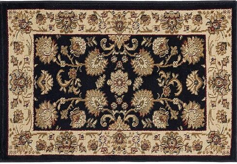 Gabrielle Traditional Oriental Black Scatter Mat Rug, 2' x 3' in Saudi Arabia