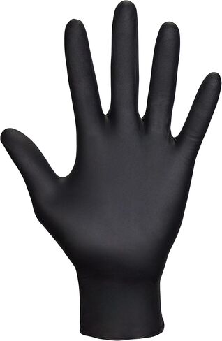 Derma-Tuff Powder Free Nitrile Disposable Gloves | 6 Mil - Sm 100 Ct | Latex Free, Chemical + Puncture Resistant, Fully Textured Grip, Beaded Cuff, for Automotive, Maintenance, Industrial | 66586 in Kuwait