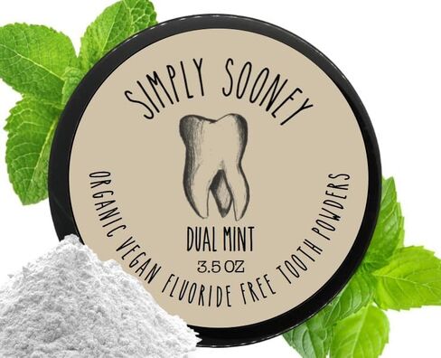 Zero Waste I Organic Vegan Fluoride Free Tooth Powder I Dual Mint Flavor I Ships Without Any Plastic Packaging (Zero Waste Bag) in Saudi Arabia