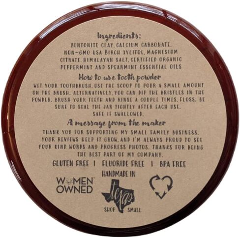Zero Waste I Organic Vegan Fluoride Free Tooth Powder I Dual Mint Flavor I Ships Without Any Plastic Packaging (Zero Waste Bag) in Saudi Arabia