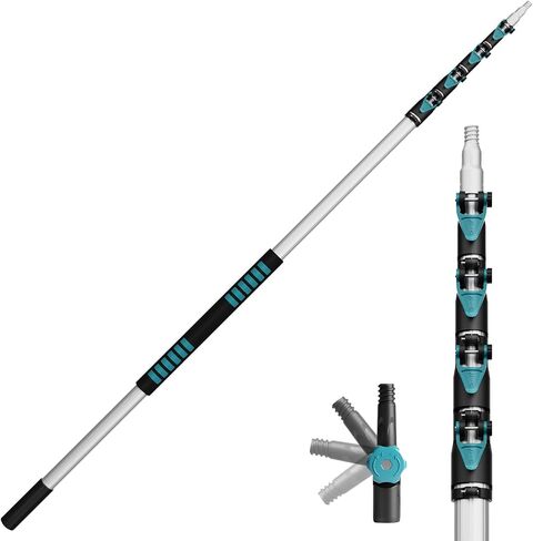6-24FT Telescoping Pole Lightweight Aluminum with Universal Twist-on Tip Ideal for Painting,Dusting,Window Cleaning,Tree Sawing in Kuwait