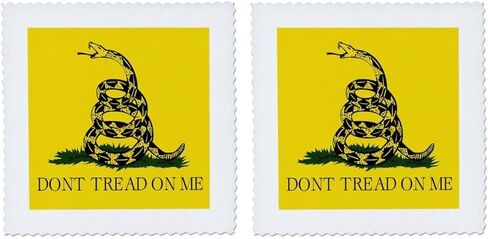 لحاف مربع من 3dRose qs_108323_4 Dont Tread on Me Snake، مقاس 12 × 12 بوصة in Kuwait