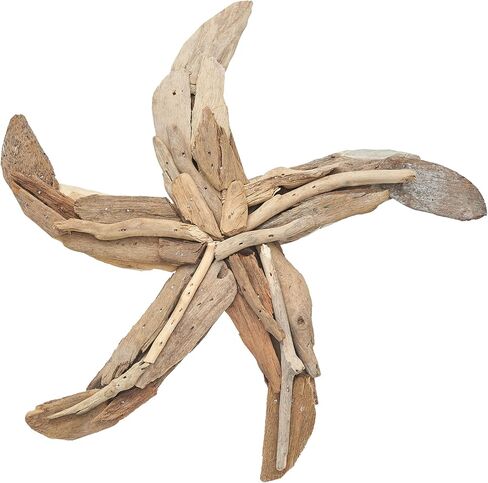Beachcombers متوسط ​​الحجم Driftwood Sea Star Wall ديكور الشاطئ ديكور ساحلي بني in Kuwait