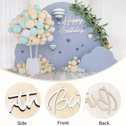 Happy Birthday Wooden Sign for Backdrop Gold Cutout Letters Plaque Happy Birthday Letters Sign for Balloon Arch Backdrop Birthday Party Baby Shower Photography Background Decorations - Gold in Saudi Arabia