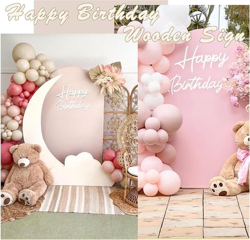 Happy Birthday Wooden Sign for Backdrop Gold Cutout Letters Plaque Happy Birthday Letters Sign for Balloon Arch Backdrop Birthday Party Baby Shower Photography Background Decorations - Gold in Saudi Arabia