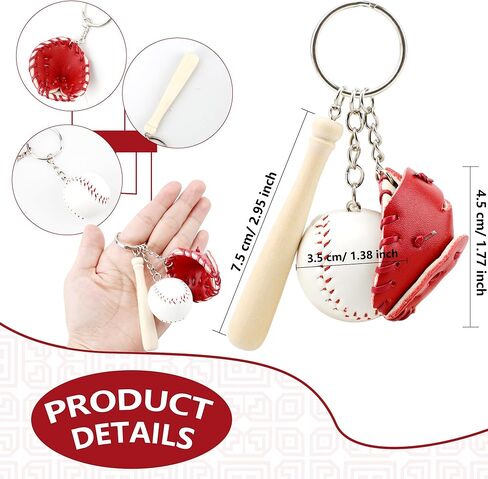 28 حزمة مضرب بيسبول سلسلة المفاتيح خشبية صغيرة مضرب بيسبول مفتاح سلسلة البيسبول قفاز البيسبول الرياضة حلقة رئيسية لهدايا عيد ميلاد الرياضيين تذكارية الرياضة صالح الطرف in Kuwait