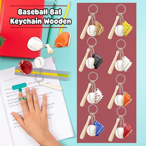 28 حزمة مضرب بيسبول سلسلة المفاتيح خشبية صغيرة مضرب بيسبول مفتاح سلسلة البيسبول قفاز البيسبول الرياضة حلقة رئيسية لهدايا عيد ميلاد الرياضيين تذكارية الرياضة صالح الطرف in Kuwait