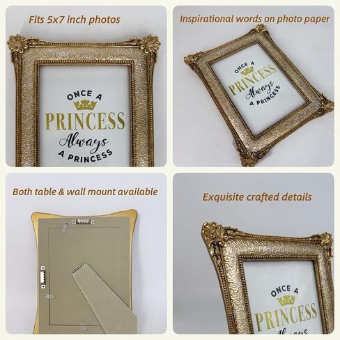 3.5x5 Antique Gold Picture Frame Resin Vintage Mini Photo Frames with Real Glass for Tabletop Display & Wall Mount in Saudi Arabia