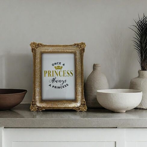 3.5x5 Antique Gold Picture Frame Resin Vintage Mini Photo Frames with Real Glass for Tabletop Display & Wall Mount in Saudi Arabia