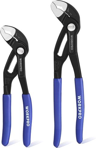 WORKPRO Groove Joint Pliers, 7" Water Pump Pliers, Upgraded 42mm Wide Opening Slip Joint Pliers, V-Jaw Tongue and Groove Pliers for Home and Industrial Repair, CR-V, Dual Serrated, Adjustable Pliers in Saudi Arabia